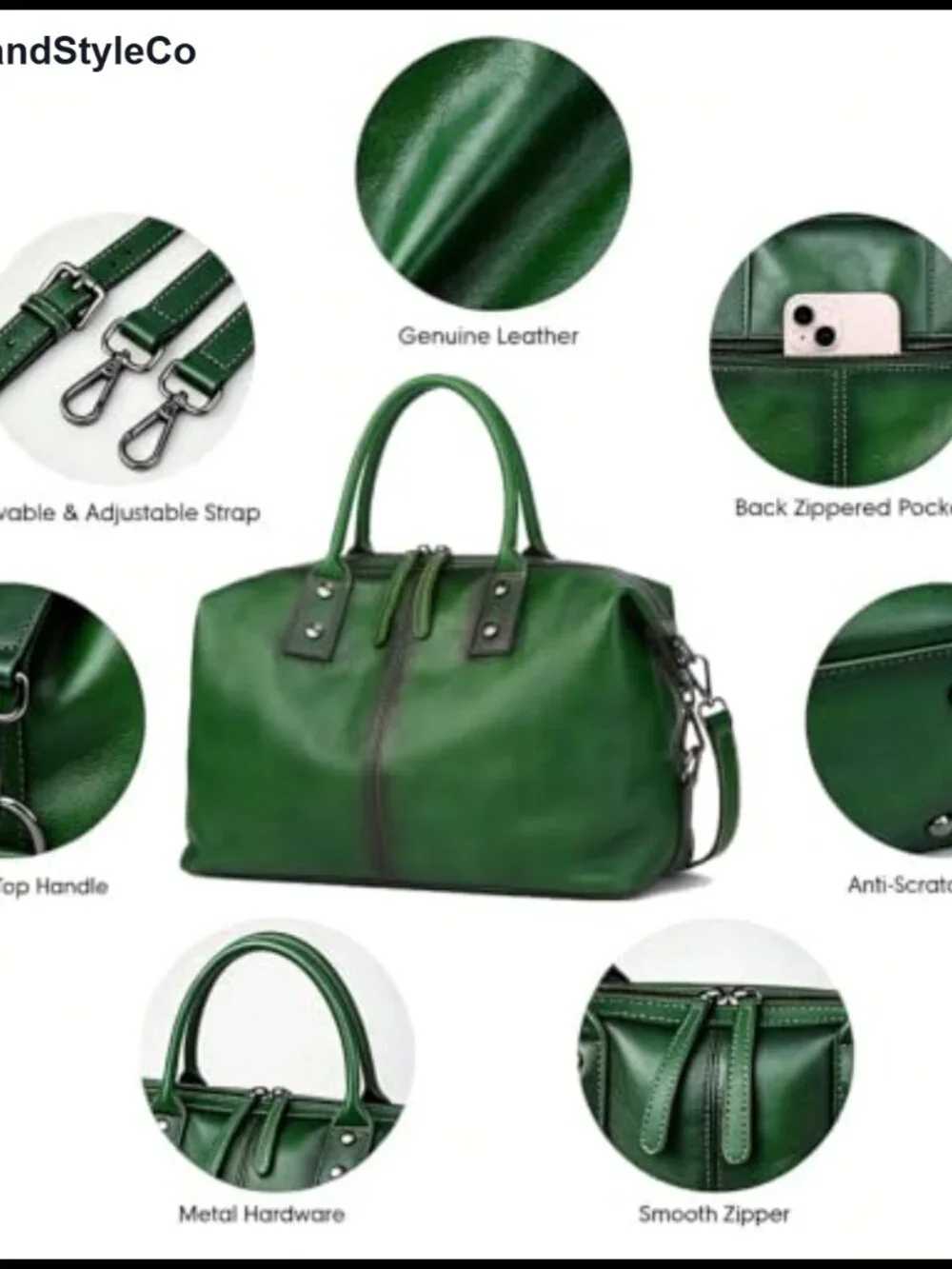 Genuine Leather Satchel Tote Bag Top Handle Handbag Shoulder Bag